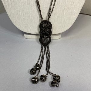 Long industrial vibe statement necklace